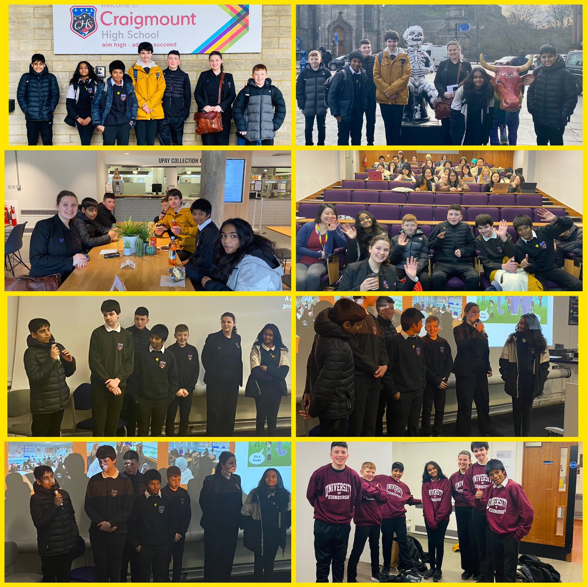 craigmountmfl's tweet photo. We had a wonderful group of S1 &amp; S2 students representing our faculty &amp; @CraigmountHS at Edinburgh University today. They spoke confidently to international students &amp; teachers &amp; answered their questions very well. We’re very grateful to @JliRobertson for a rewarding experience🤝 https://t.co/1q6bR3VX99