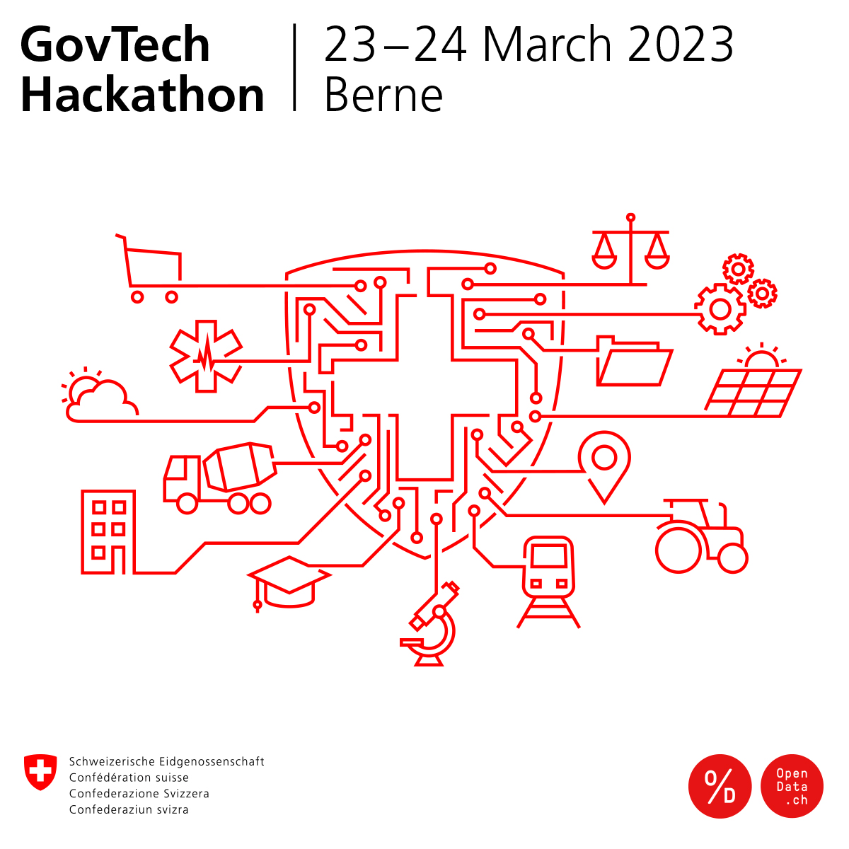 Opendata.ch (@OpendataCH@mastodon.social) (@opendatach) on Twitter photo The GovTech Hackathon is hosted by the Federal Chancellery's DTI Sector with our support. The GovTech Hackathon is hosted by the Federal Chancellery's DTI Sector with our support.