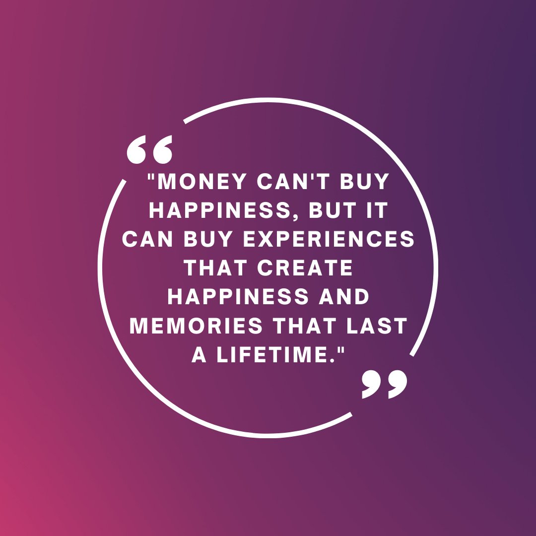 Debating on the age-old saying, 'Money can't buy happiness.' But with memorable experiences at a price, happiness is only a swipe away.  #MoneyTalk #HappinessIsPriceless #LiveLifeToTheFullest #MemoriesForALifetime #ControversialOpinions #SpendingWisely #MoneyVsHappiness