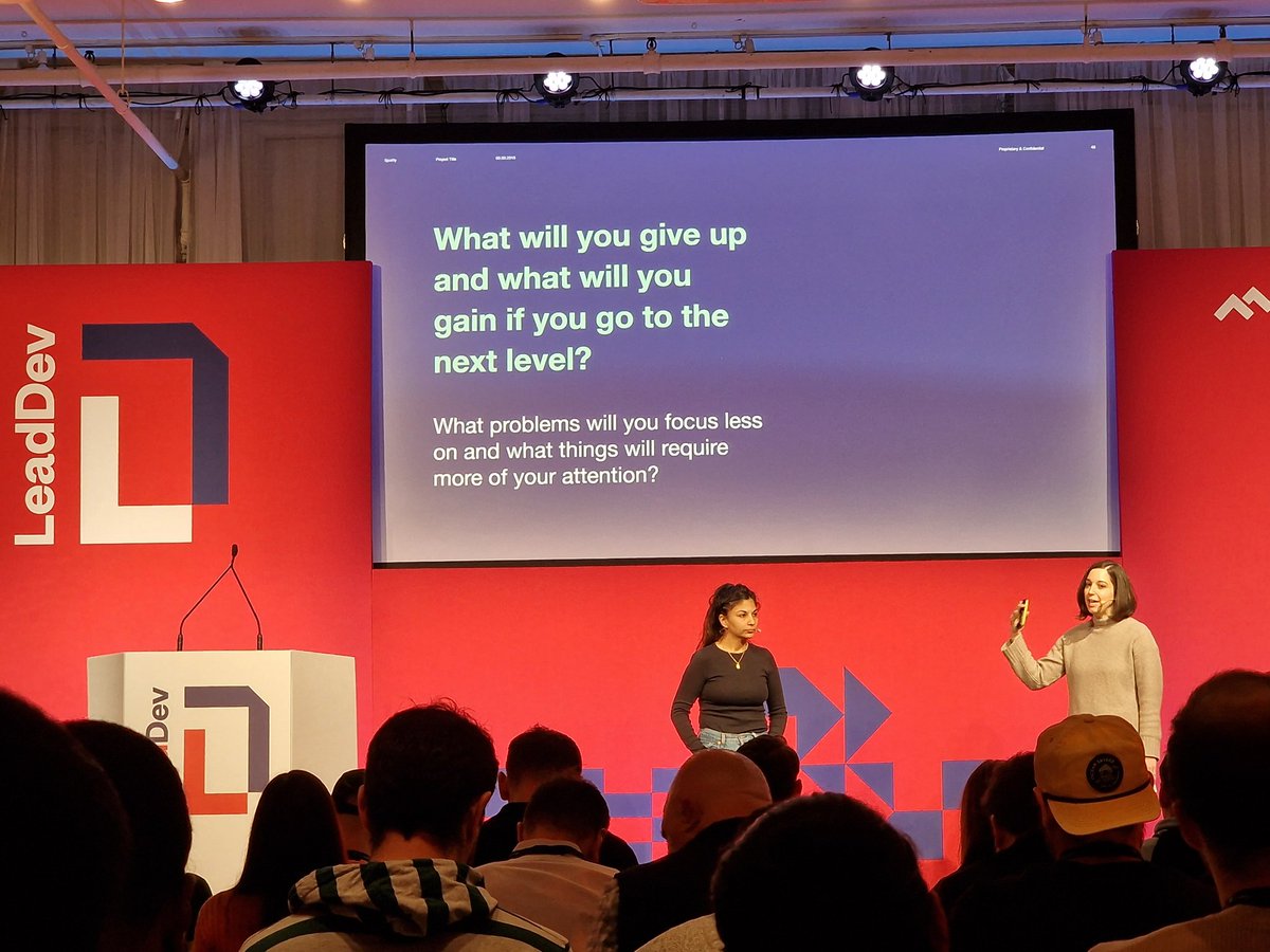 Two sides of senior leadership: staff engineer or director track? A great talk by my colleagues @emilymsa and @LeemayNassery from @SpotifyEng at #LeadDevNYC