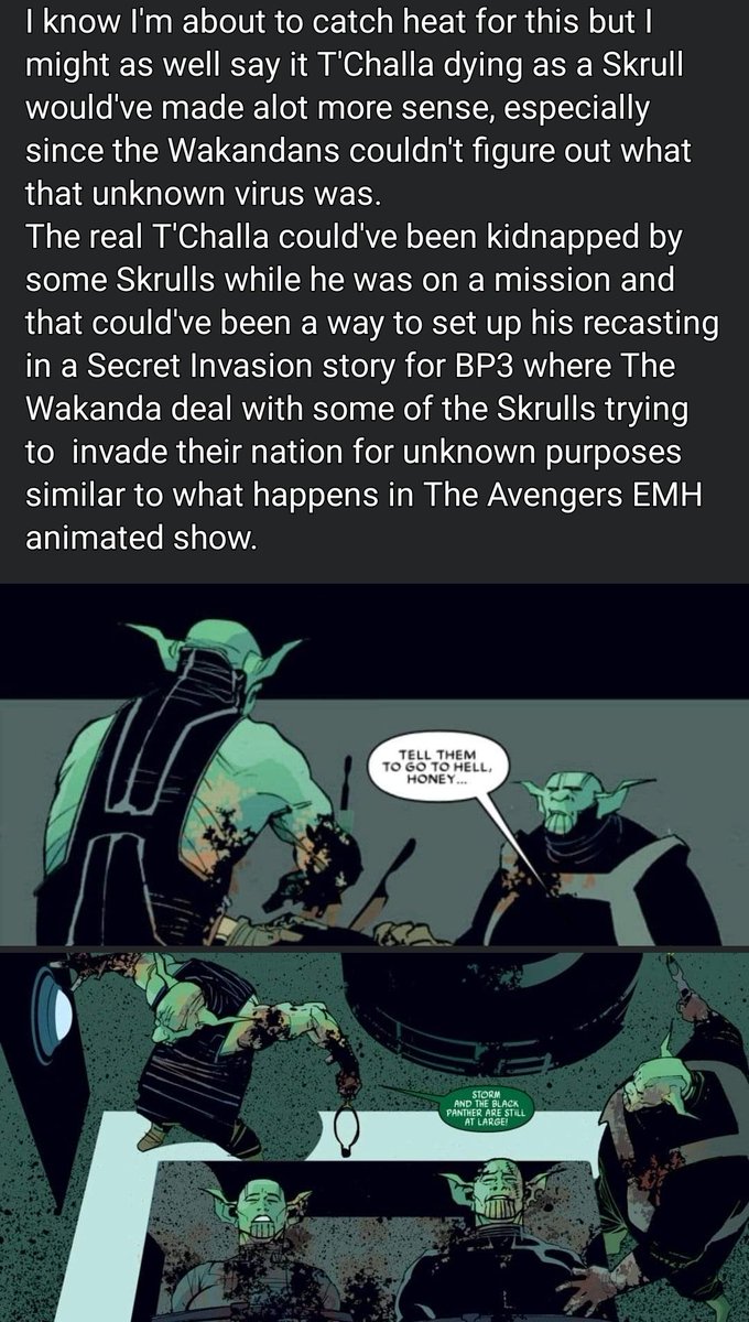 Still to big brain for those at @MarvelStudios @Marvel @Kevfeige @RobertIger  T'Challa hiding an illness is straight up disrespectful, distasteful, disingenuous, dishonorable also he had the Herb! In his system!#LongLiveTChalla #RecastTChalla #SaveTChalla #BringBackTChalla