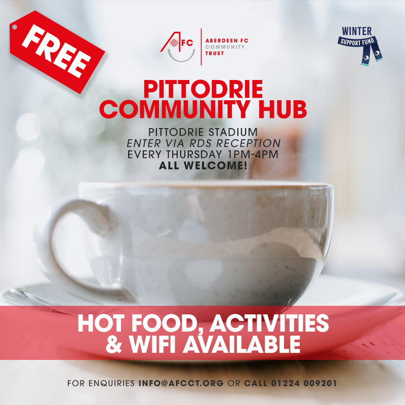 🔴 Come along to the Pittodrie Community Hub from 1pm-4pm tomorrow.

🎲 Participate in games, enjoy refreshments &amp; meet with local supportive organisations.

We hope to see you all there!