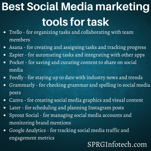 sprginfotech's tweet photo. Looking to streamline your social media marketing tasks? Check out these top 10 tools for task completion, from organizing and assigning tasks to automating workflows and creating stunning visuals. Discover more in our latest article! #SocialMediaMarketing #TaskCompletion #Tools https://t.co/uz34FVL8FE