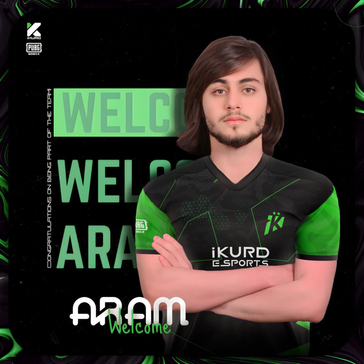 ikurdesports's tweet photo. Welcome to Green family! ARAM 💚
🇬🇧English:
Let's welcome together our new player to represent us with upcoming dates and tournaments
#goiKURDgo #iKURD💚
#pubgmobile #esportspubgmobile #pmpl23 #pmplarabia #pmpl https://t.co/xBpgDt9AjA