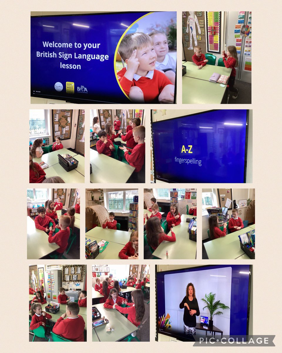 As part of British Sign Language week, we participated in an online BSL workshop. We learnt how to sign greetings, the alphabet, colours, family and animals #SignLanguageWeek  <a href="/BritishSignBSL/">British Sign Language</a>
