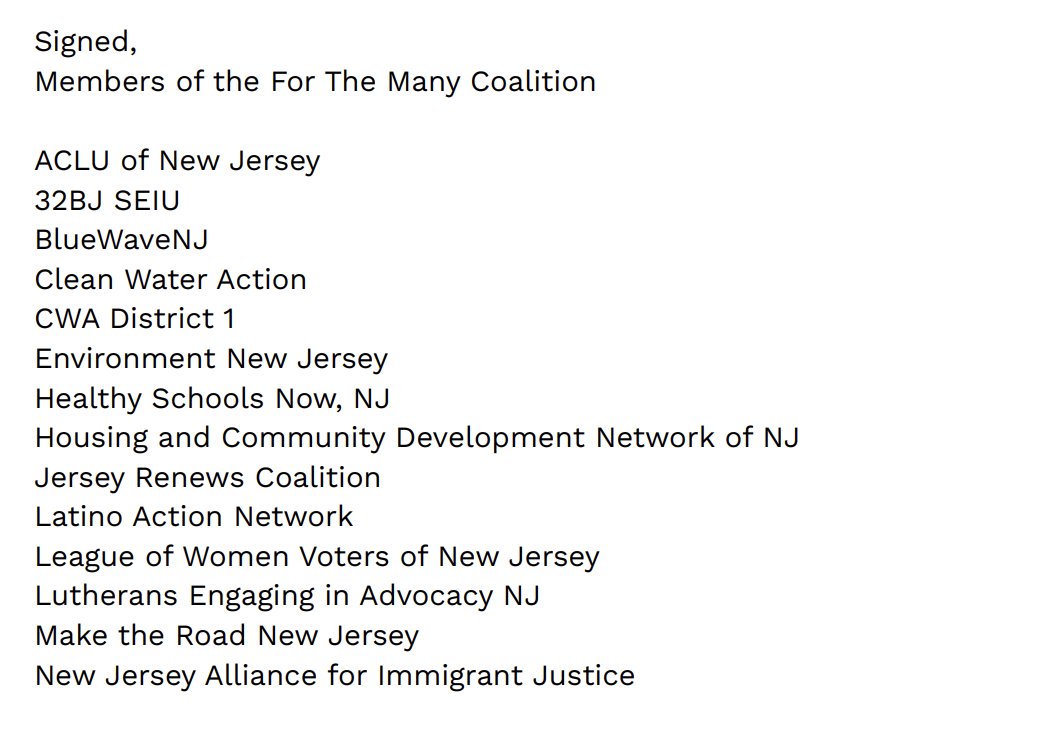 ForTheManyNJ's tweet photo. Senate Budget Chair Paul Sarlo told @politiconj that nobody contacted his office in opposition to eliminating the Corporate Business Tax surcharge.

On January 20, we sent him a letter from 28 organizations and labor unions calling on lawmakers to extend the CBT surcharge. 🤔 https://t.co/hCD6iVeFCT