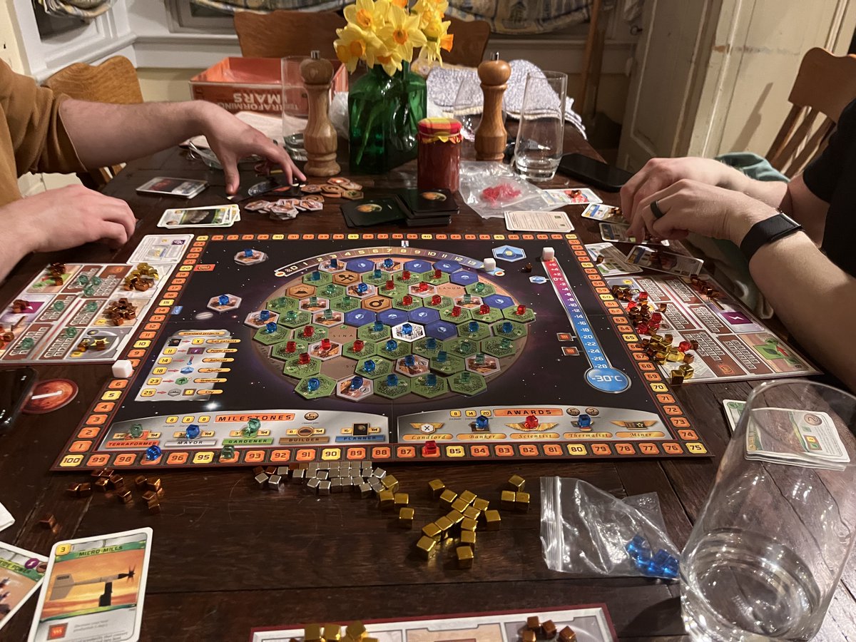 ds_chapman's tweet photo. Had a blast playing Terraforming Mars with @henry0veros and @zacjones93 last night. https://t.co/udoxOcCStf