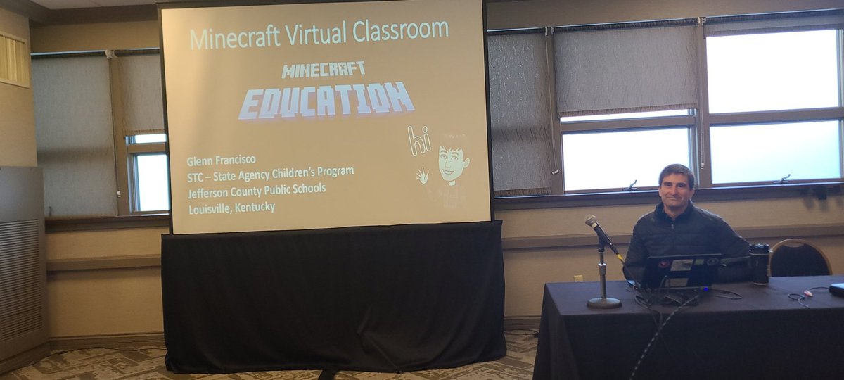 JCPS_JackBosley's tweet image. So excited to see @GlennWFrancisco presenting at #KYSTE2023 on #MinecraftEdu #JCPSDigIn