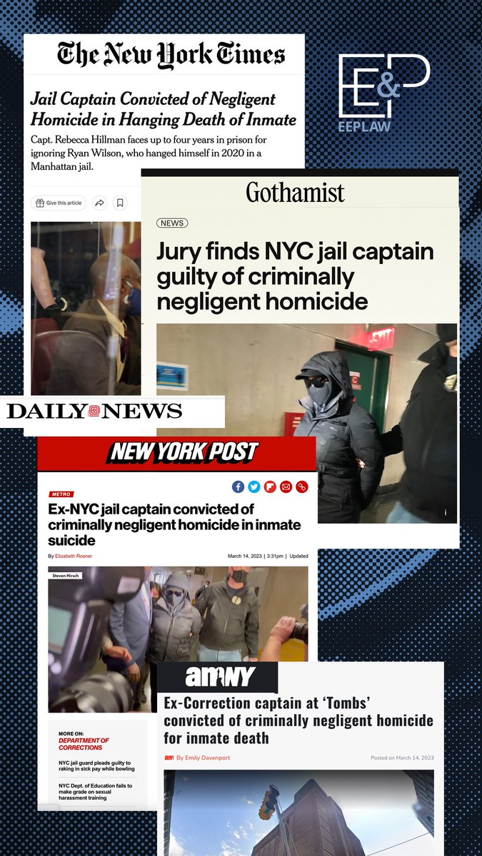 EEPLAW's tweet photo. Statement of Elefterakis, Elefterakis &amp; Panek on the Felony Conviction of Rebecca Hillman.  
“Ryan Wilson’s life was lost in the City’s custody when those in power chose to let him die.”  - John Elefterakis 

#civilrights https://t.co/SLETqYyIz8