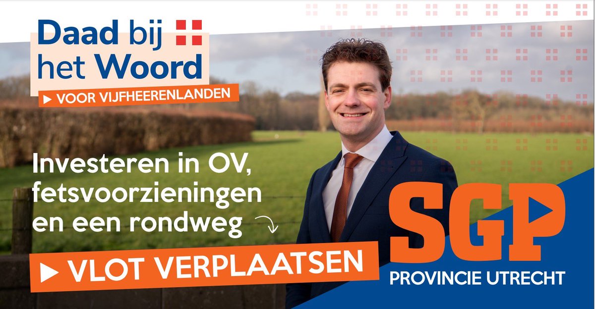 VermaatKees's tweet photo. Nog niet gestemd? Stem dan voor betrouwbare en christelijke politiek, SGP! @sgputrecht @SGPVHL #DaadbijhetWoord https://t.co/t96rgo4HDX