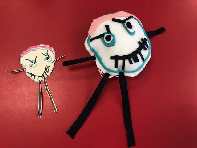 MrsVCfcs's tweet photo. Students at @ShoreRocks were challenged to take a picture drawn by teachers' children and turn them into a stuffed animal. They stepped up and delivered amazing results! #CardsCreate #GiveBack https://t.co/6N6ghzetT1