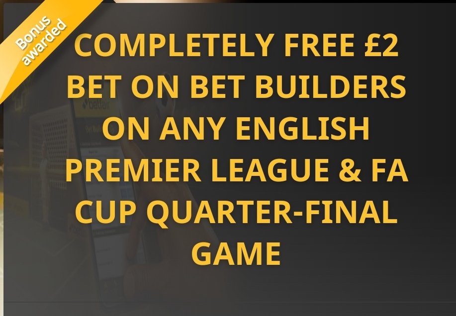 £2 FREE bet builder on this weekends EPL or FA Cup😊

Thank Ian👍👍

Link... ❤️
betfair.com/betting/naviga…
#PremierLeague #EPL #FACup #FreeBet #Football