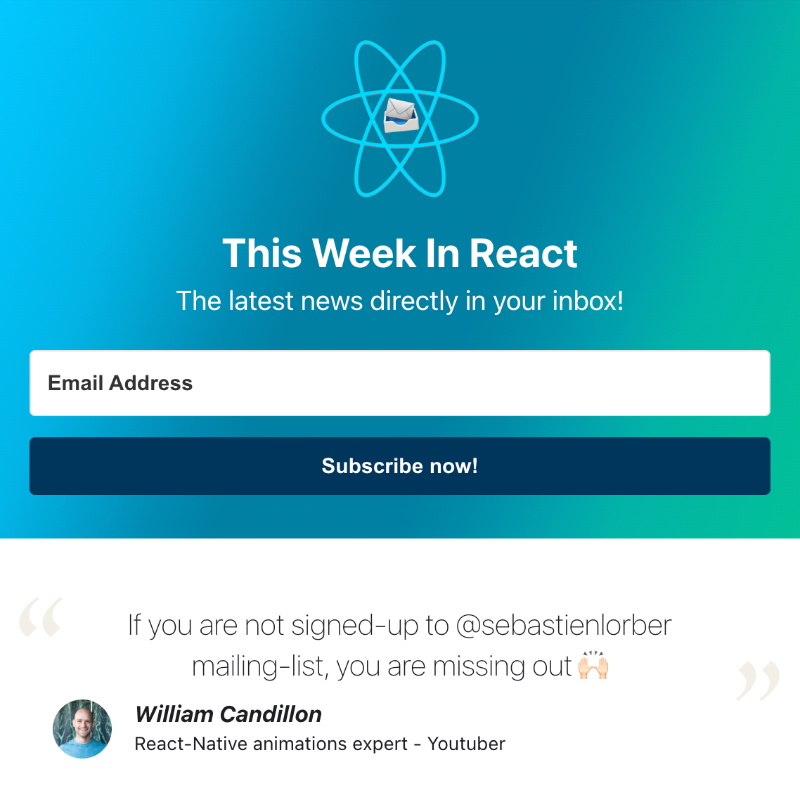 sebastienlorber's tweet image. 🧵 This Week In React 138

⚛️ 
👉 React-Router
👉 RSC
👉 React criticisms
👉 Storybook
👉 Astro
👉 Million
👉 Ink
👉 Tremor
👉 SWR
👉 Koestlich
👉 Superflare

📱
👉 Metro
👉 VisionCamera
👉 Shared Transitions

🔀
👉 Rspack
👉 Jest

Links ➡️ thisweekinreact.com/newsletter/138

Preview 👇