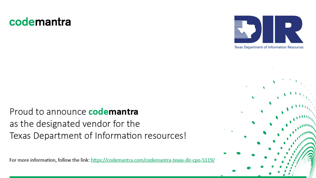 Proud to announce codemantra as the designated vendor for the Texas Department of Information Resources (DIR).

#Texas #DIRisIT #Compliance #Section508