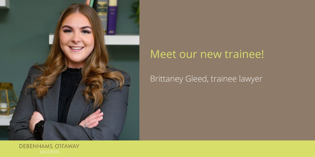 DebenhamsOtt's tweet image. Welcome to Brittaney Gleed, our newest trainee who started in March. Debenhams Ottaway is a special place to start your career in law. For more information about our long-running training contracts, read here👉bit.ly/35tdaOj #trainingcontracts #workforus #lawgraduates