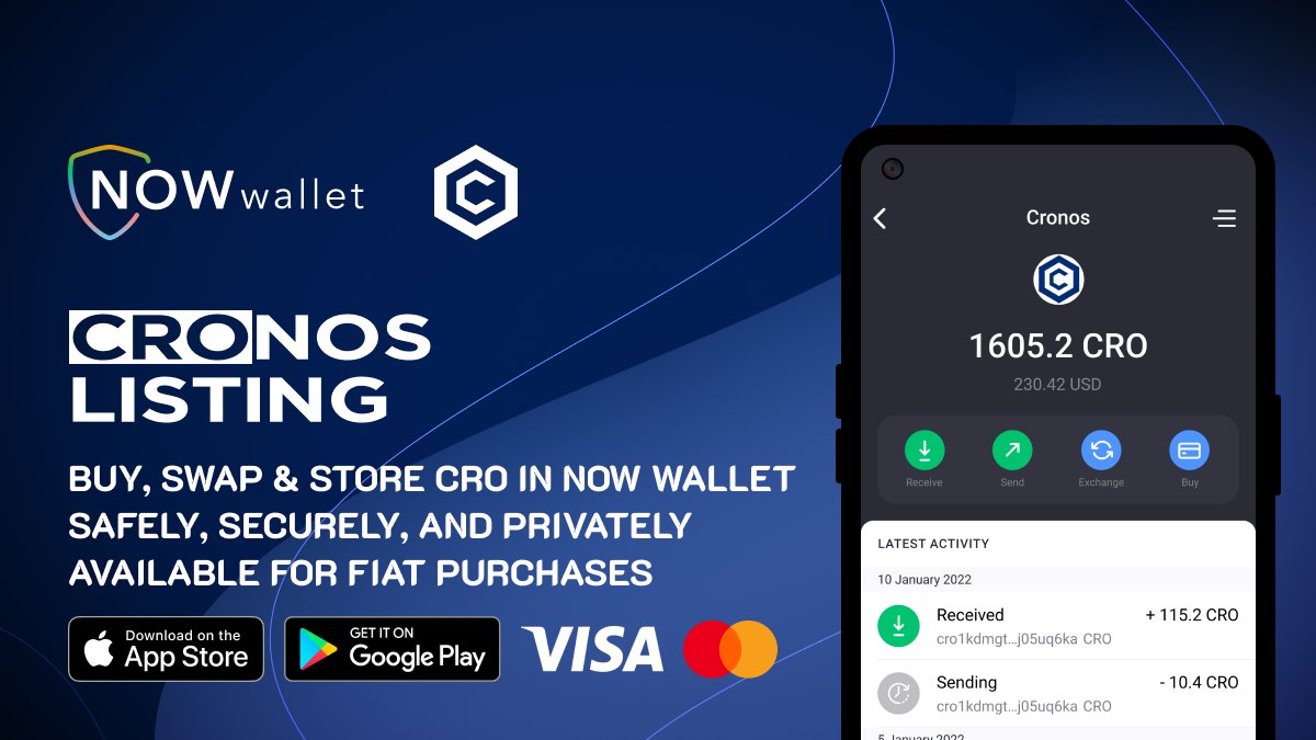 NOW_Wallet's tweet photo. NOW Wallet Adds @cronosapp

#CronosChain is a decentralized, open-source blockchain developed by @cryptocom that interoperates with both #Ethereum and @Cosmos ecosystems!

Buy, swap, and store $CRO in NOW Wallet, #crofam 
📍 https://t.co/L4j3lXxnu4 https://t.co/QmqK6X7OFZ