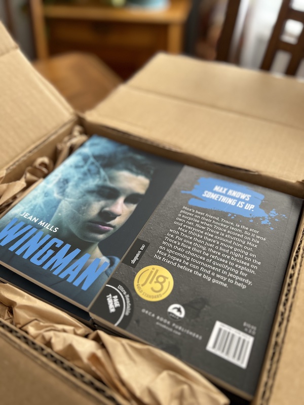 jeanmillswriter's tweet photo. WINGMAN is real. Arriving in stores and libraries in April. Arrived on my dining room table today.
@orcabook #orcasoundings #yalit https://t.co/mMJdogQxLL