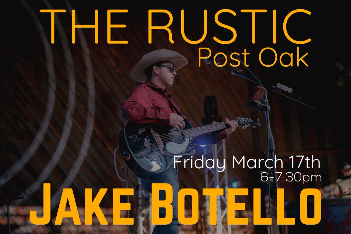 botello_jakob's tweet photo. houston friends ! come check me out at the rustic this friday! 

see y’all there! https://t.co/OupuKNxZu9