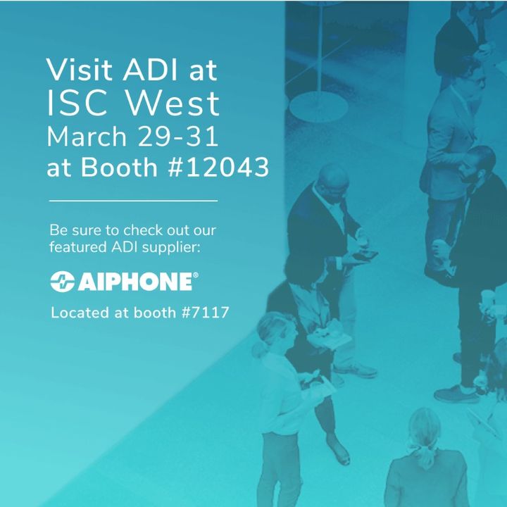ADIGlobalDist's tweet photo. Visit ADI at #ISCWest to see industry-leading #CompleteSecuritySolutions, #HomeSolutions, #AV #DataCom, #CloudBasedSecurity Solutions, a live demo of the #CaptureCloudStorage platform, and much more. Plus, visit #Aiphone in booth 7117. Get a free pass now: https://t.co/alhcNJlKzH https://t.co/5BcrM7zSUA