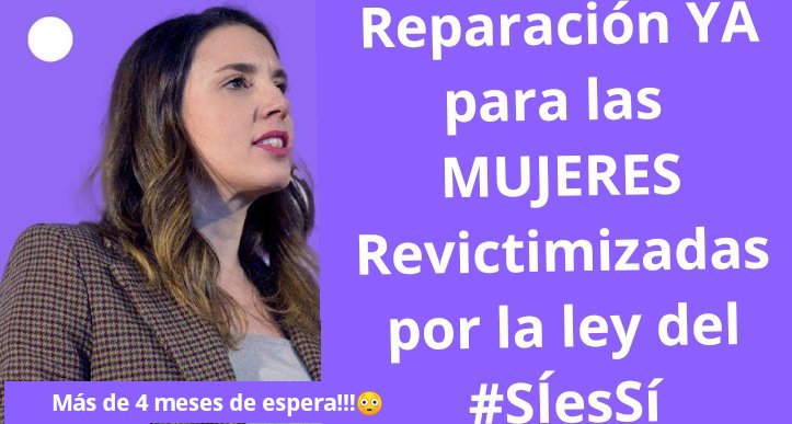 Luz15913002's tweet photo. @AleJacintoUrang Pues sí él por supuesto tiene que dimitir.
Pero no sólo él, las responsables del podemita @IgualdadGob deberían dimitir también.
Su ley del #SíEsSí ha revictimizado a + 8⃣0⃣0⃣ MUJERES mientras que ha concedido beneficios penitenciarios a sus agresores y violadores.
#DimitidYa https://t.co/c8ty1wmpNj