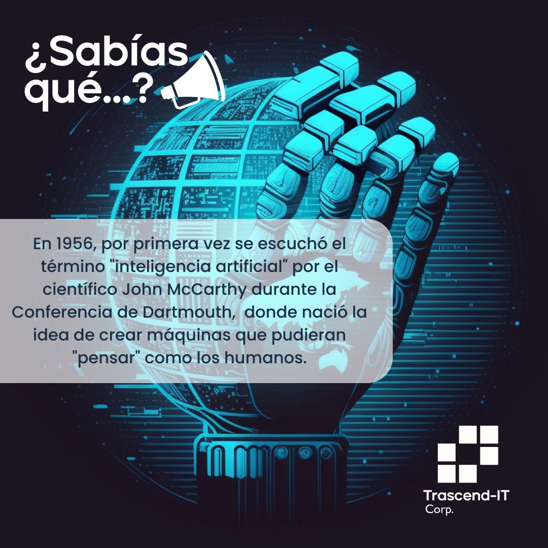 TrascendIT's tweet photo. La #IA no es un término nuevo. De hecho, existe desde hace más de 50 años. He aquí una pequeña lección de historia 📜  #artificialintelligence #ia #ai #midjourneyai #diseñografico #trascendit #tecnologiadigital #datohistorico #sabiasque #tecnologia #ecuadortech https://t.co/m0OLtEt2FZ