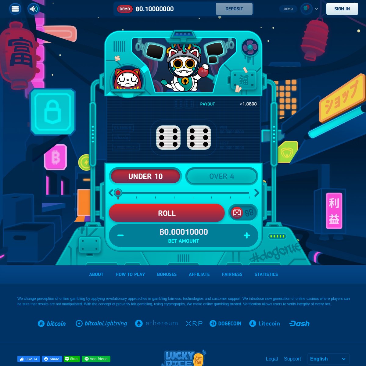 ⚡⚡⚡⚡⚡⚡⚡⚡⚡⚡  Trending venue  ⚡⚡⚡⚡⚡⚡⚡⚡⚡⚡

Luckydice: Bitcoin Dice  🎲🎮
@playluckydice
Luckydice is the most unique bitcoin dice game. Deposit with lightning as low as 1,000 satoshi ⚡️

LightningNetworkStores.com/e/luckydice.com

#LN #btc #lightning #bitcoin