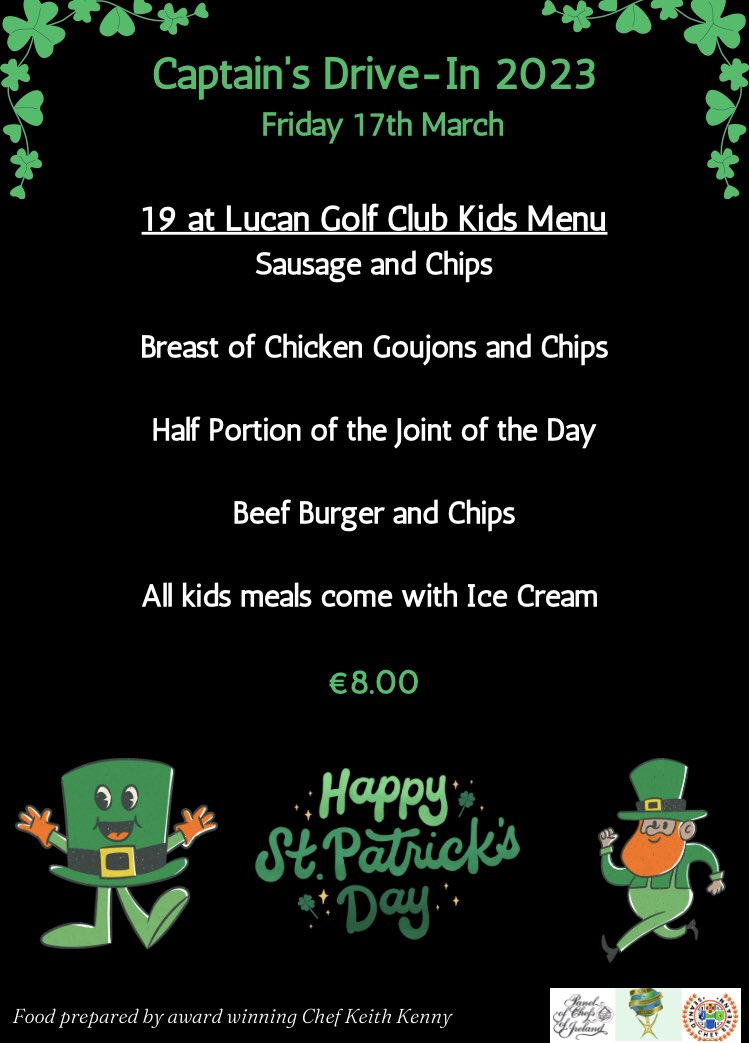 LucanGolfClub's tweet photo. Reminder of some of the brilliant events we have scheduled for St. Patrick’s Day. Join us for what is sure to be a great day! ☘️ https://t.co/FlnExbwNYg
