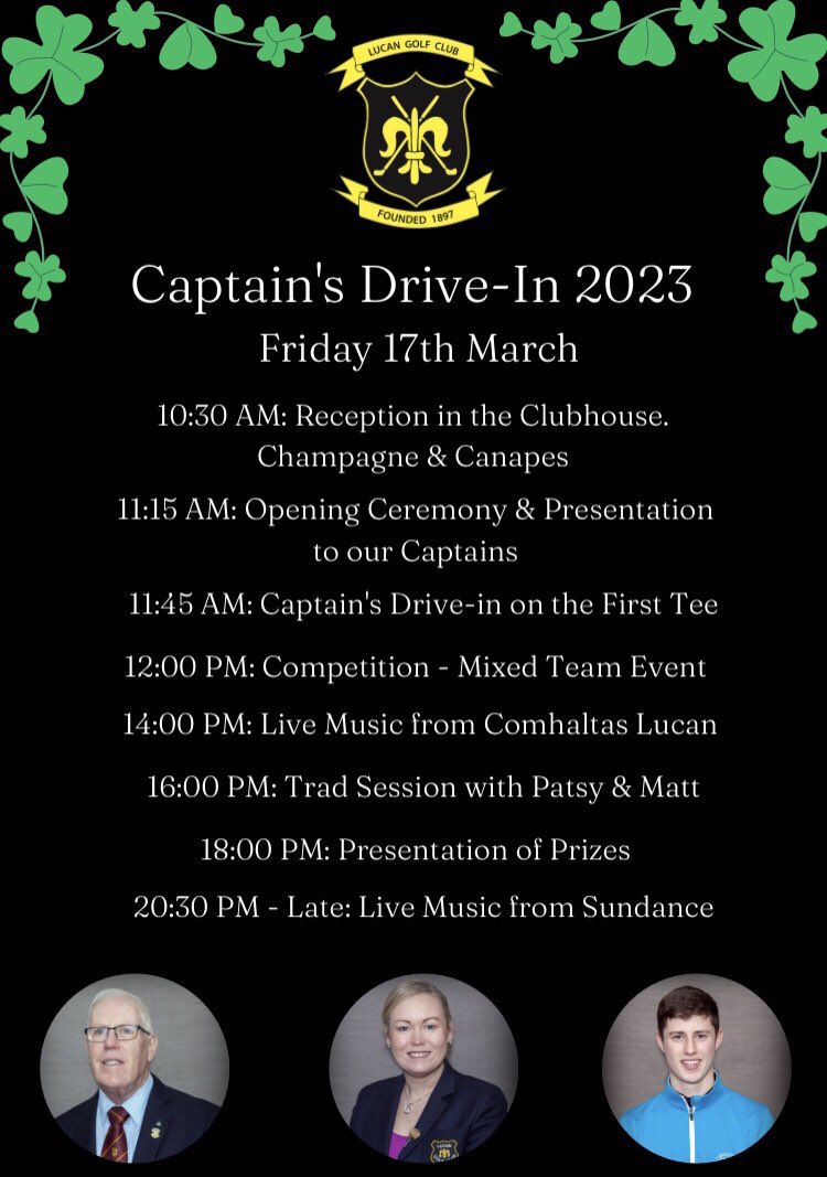 LucanGolfClub's tweet photo. Reminder of some of the brilliant events we have scheduled for St. Patrick’s Day. Join us for what is sure to be a great day! ☘️ https://t.co/FlnExbwNYg