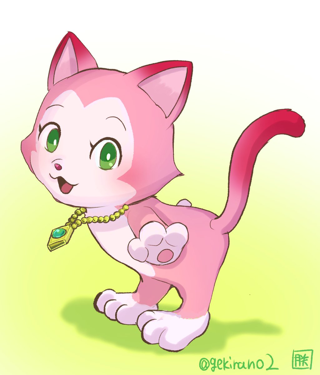 jewelry no humans green eyes solo necklace open mouth cat  illustration images