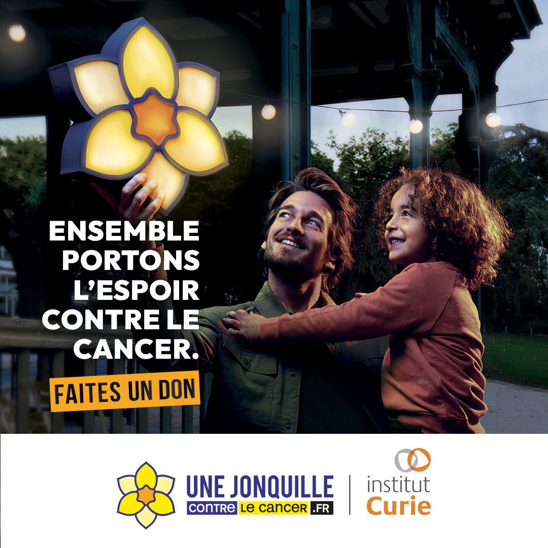 MESSAGE IMPORTANT 
c’est pour lutter contre le cancer. 
C’est la 19eme campagne nationale jusqu’au 26 mars… 
Faites un don sur
unejonquillecontrelecancer.fr pour soutenir la recherche contre le cancer
#unejonquillecontrelecancer <a href="/institut/">Institut</a> curie
On compte sur vous ! 🙏🙏🙏🙏
