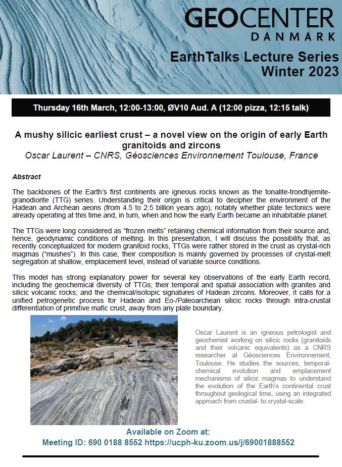Geology_UCPH's tweet photo. Join us tomorrow for Oscar Laurent's talk either in person or online! #EarthTalks #WinterTalks2023 https://t.co/ez4ulsdkgT