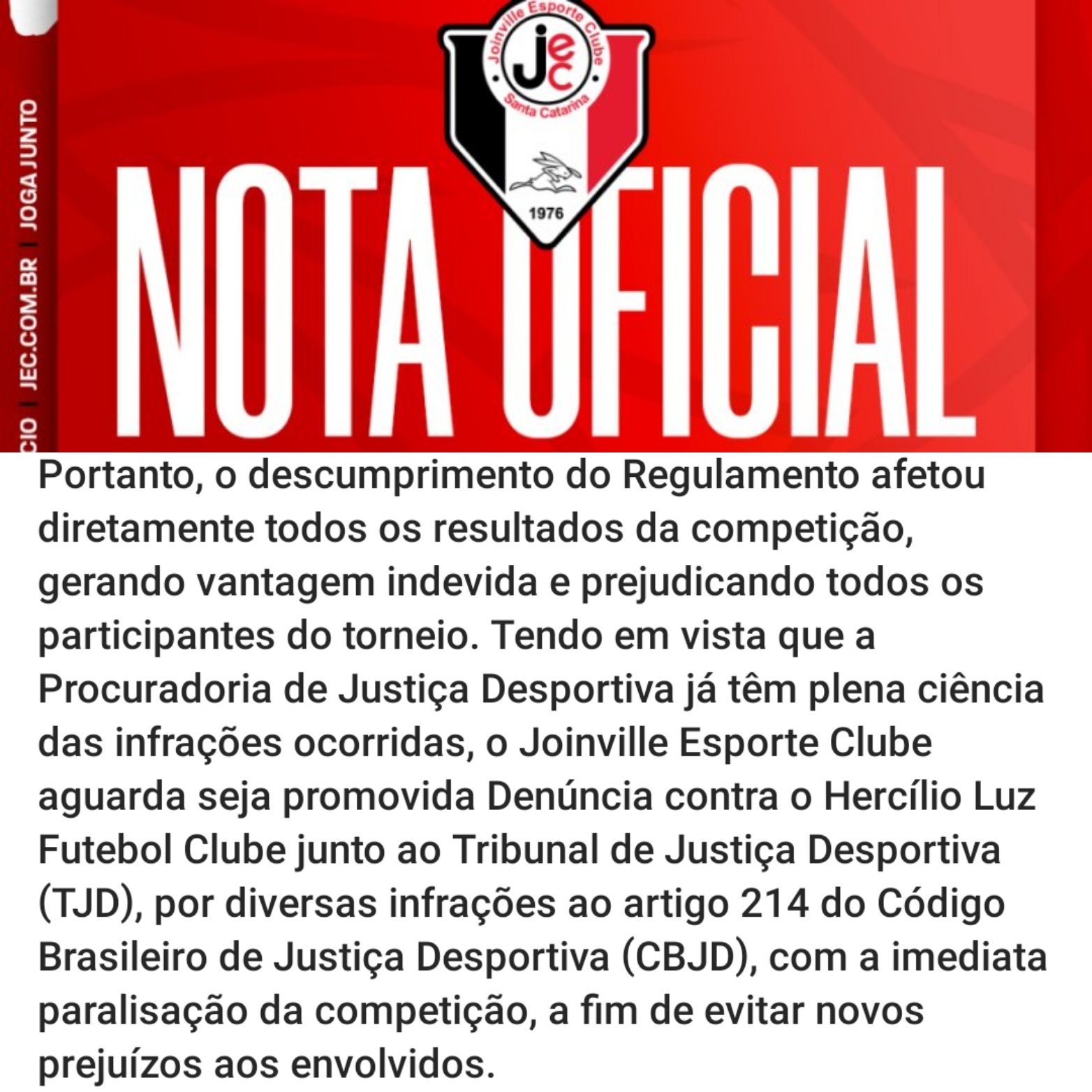 Joinville Esporte Clube – JOGA JUNTO