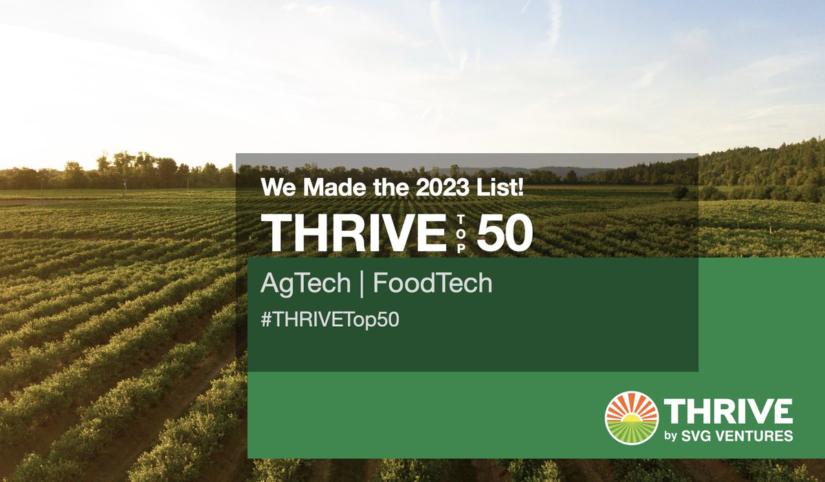 RegrowAg's tweet photo. Regrow has made the 2023 list of @THRIVEAgriFood TOP 50 #AgTech companies! We're featured for our work transforming the #agrifood value chain towards a more #sustainable future. Learn more: https://t.co/0HTpqiymeH
#ThriveTop50 #startup #ClimateAction #FutureofFood #agriculture https://t.co/Jl7ubmgGeD