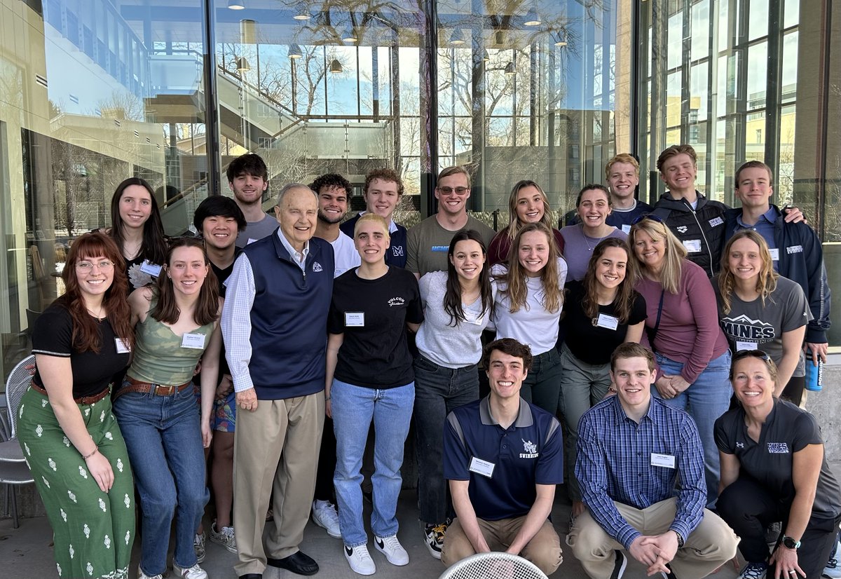 Mines Alumni (@minesalumni) on Twitter photo Last month, Chuck Shultz ’61 & his daughter, Julie King ’86, met with recipients of the Shultz Swimming Scholarship, which supports <a href="/minesswimming/">Mines Swimming</a> to bring more talented student athletes to the university. Last week, Mines sent its biggest group to the NCAA DII National Champs! Last month, Chuck Shultz ’61 & his daughter, Julie King ’86, met with recipients of the Shultz Swimming Scholarship, which supports <a href="/minesswimming/">Mines Swimming</a> to bring more talented student athletes to the university. Last week, Mines sent its biggest group to the NCAA DII National Champs!