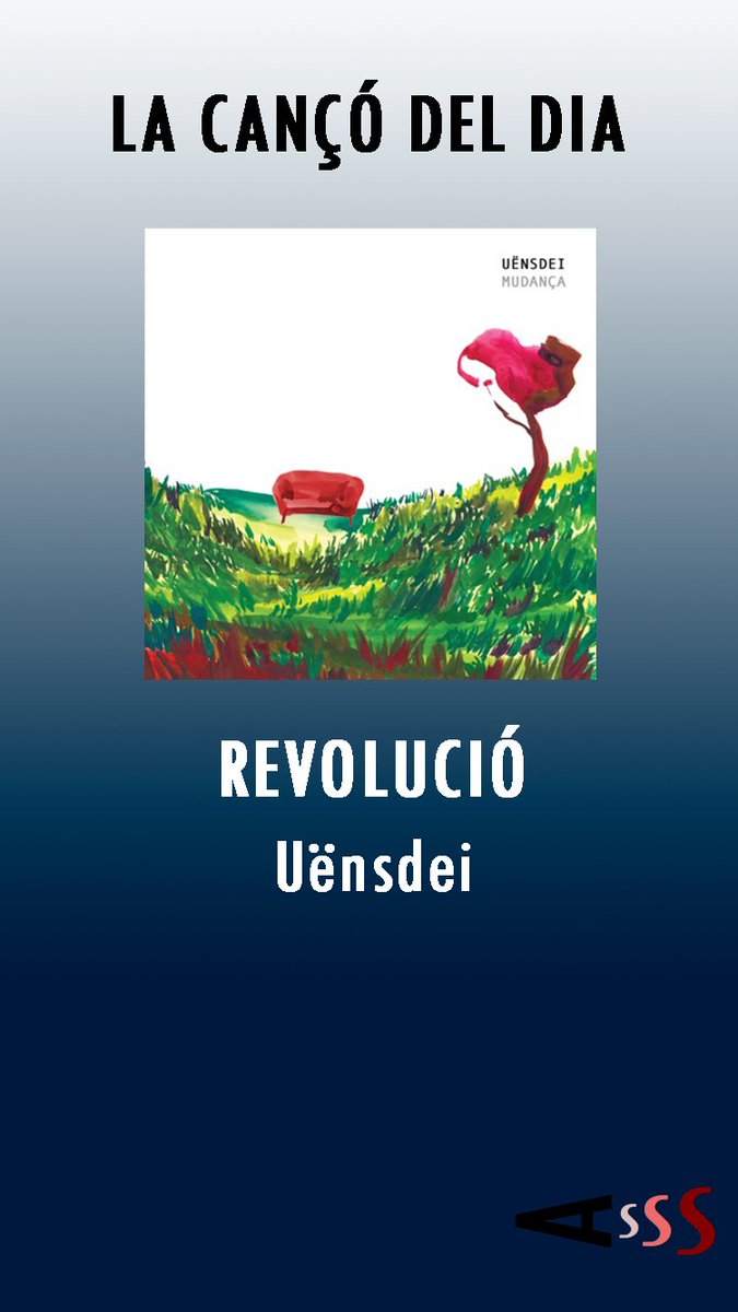 #AvuiSona com a #Cançódeldia #Revolució de <a href="/uensdeiband/">Uënsdei</a>!

Un dels temes que formen part del seu primer disc, #Mudança (2020). I és que una revolució en la que no es pot cantar no és la nostra revolució 👇

youtu.be/RLygHqtUK2k