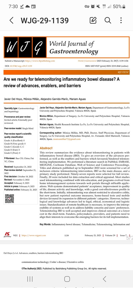 FrHoyo's tweet photo. Hard work 👉 Fantastic results! Happy for our review about #telemonitoring in #IBD. Many advances 🚀reached thanks to a series of enablers!🙌 But other barriers to overcome!🚧🤔 @mariamaguas @monicamillan72 @al_gamar @EiiUnidadLaFe
👇👇👇👇👇
https://t.co/nLx2hUCbA8 https://t.co/sJqMyO9gpq