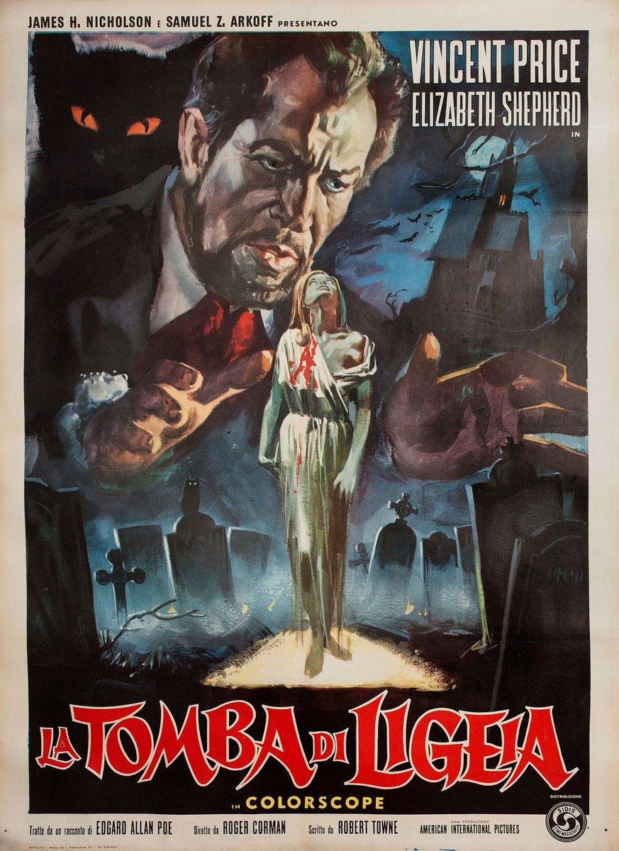 TheFilmFair's tweet photo. Italian movie poster variant for #TheTombOfLigea (1964 - Dir. #RogerCorman) #VincentPrice #ElizabethShepherd https://t.co/aHskHxU0Ji