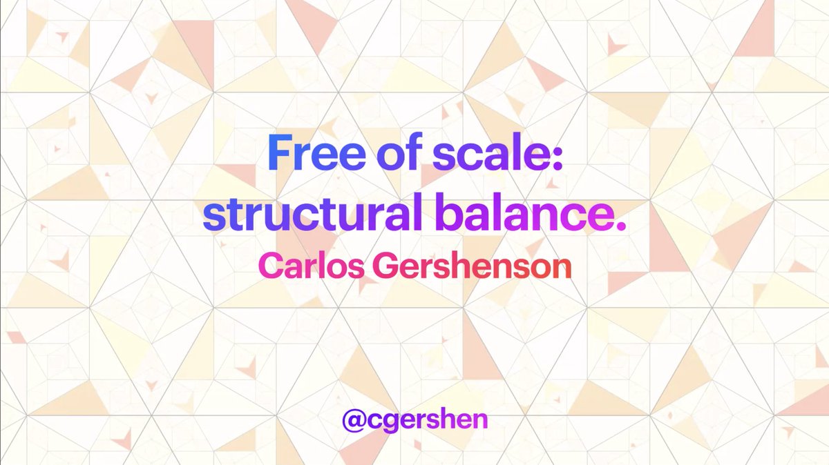 #PowerLaws! #Fractals! #Networks! They're everywhere!

🧵 Today's SFI Seminar by @cgershen streaming now:
youtube.com/watch?v=Lg6MN9…

'I will review examples and tools that have been used to describe phenomena that are 'free of #scale' or 'slaves of scale'.'