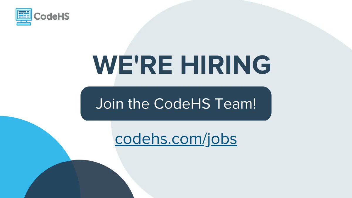 CodeHS on Twitter "CodeHS is hiring! We are a team of people