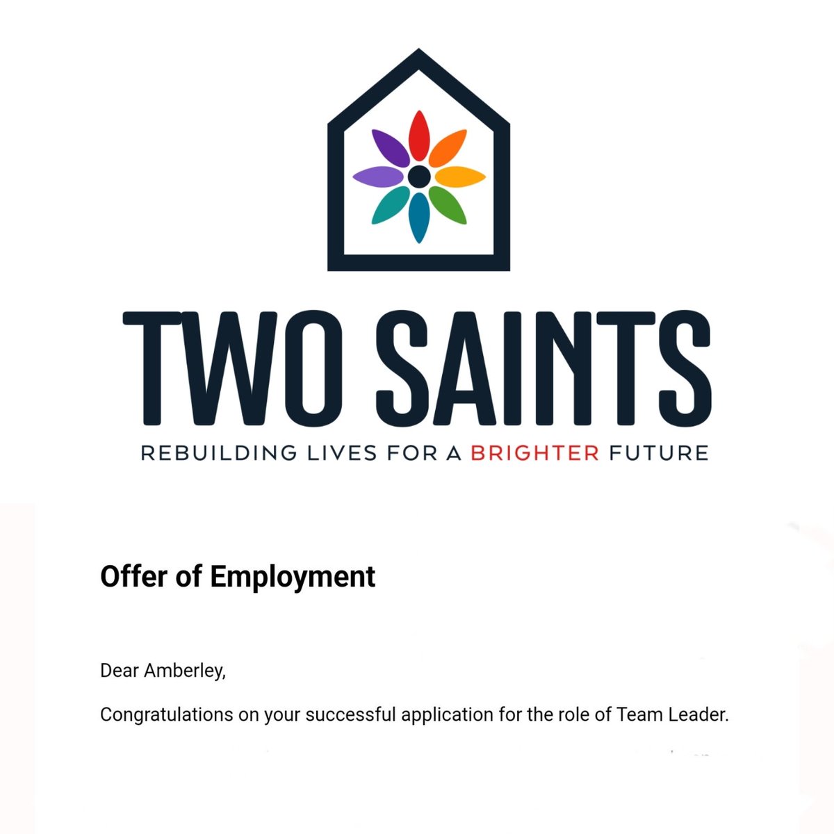 AmbiOo_'s tweet photo. Very excited to have been offered the position of Team Leader within @TwoSaintstoday at the #DCDS I can't wait to learn all about the service and be able to contribute to the amazing work the team do whilst remaining in my current place of work!! Win win!!👌🏻🎉 #TwoSaints #newjob https://t.co/Yo1n4tz2FW