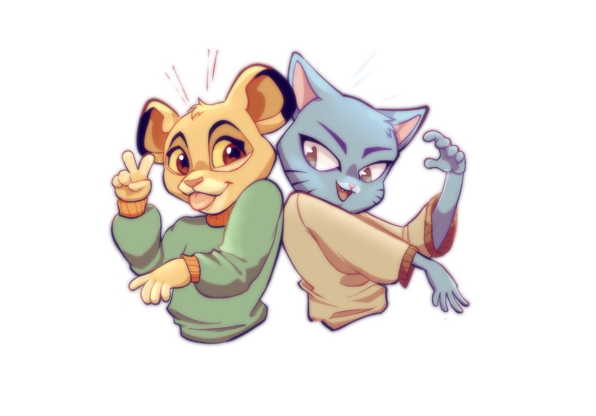mmpickmann's tweet image. I just know they would be the bestest friends #Gumballwatterson #simba