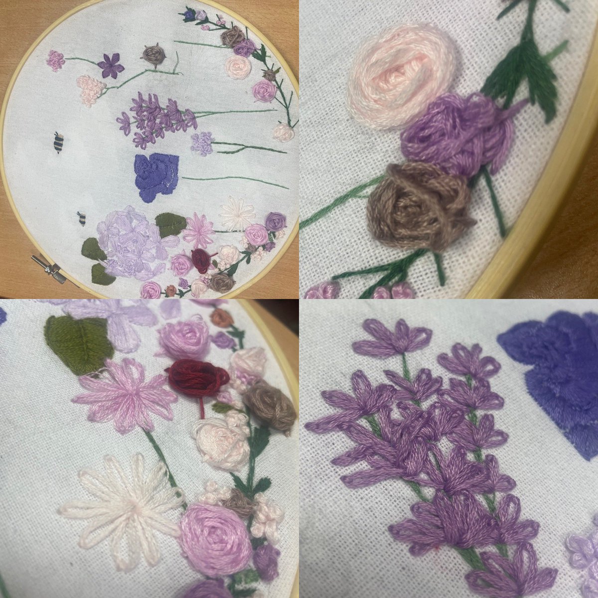 Some second year groups submitting their CBA1 this week. Pictures here show only a fraction of the fantastic effort and attention to detail put in! Well done everyone! #embroidery #embroideryhoops #craft 🪡🧵 @StMarysCollege   @jctHomeEc