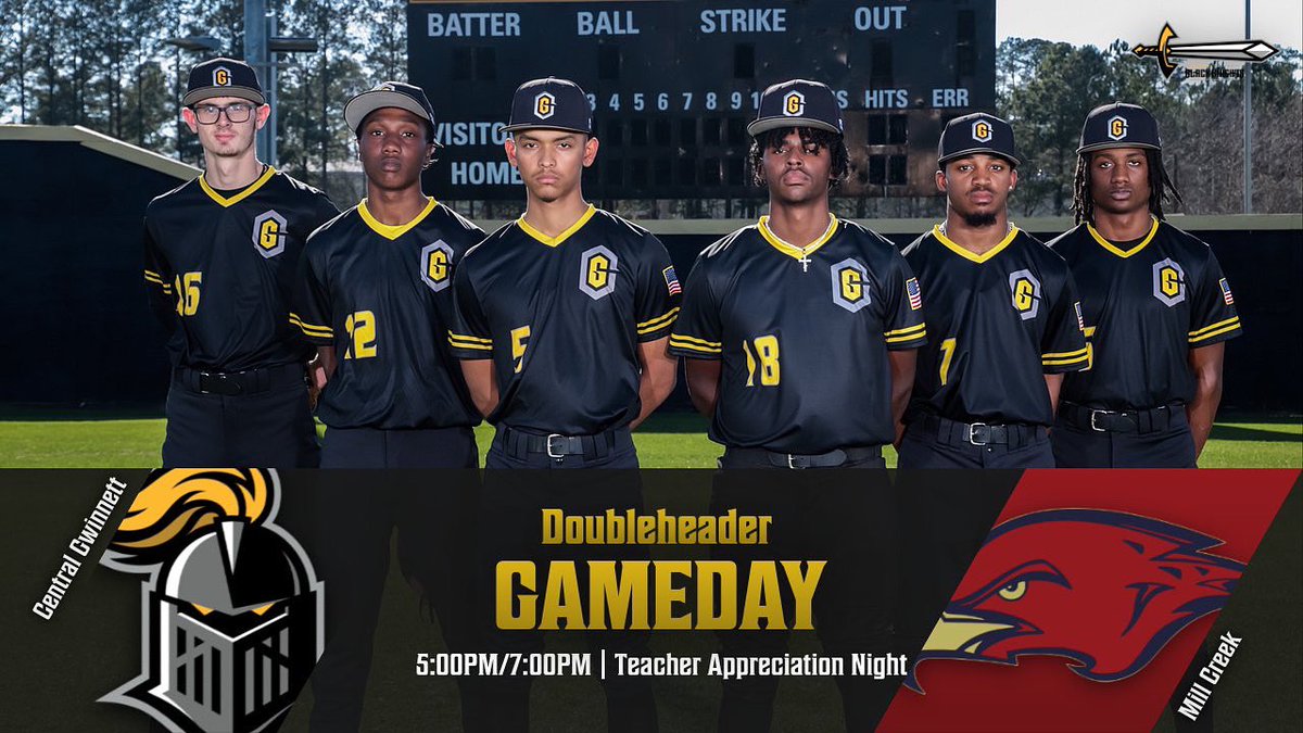 Come support our Knights tonight as we will host Teacher Appreciation Night‼️Our players chose their favorite teachers and we will honor them before the first pitch. Come out tonight for our players and teachers at Central Gwinnett‼️
🆚 Mill Creek (6-6) ⚾️
⏰ 5PM/7PM
📍 CGHS