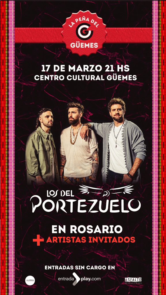 Gente de Rosario! Nos vemos el viernes 17 por primera vez tocamos en esa maravillosa ciudad! ENTRADA GRATIS! Reserven su entrada en este link: entradaplay.com/detalle/LA-PEN…