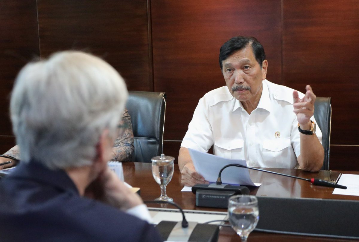 Discussions on green transition and ocean policies during good meeting today with Indonesia’s Coordinating Minister Luhut. Agreed to intensify our cooperation.