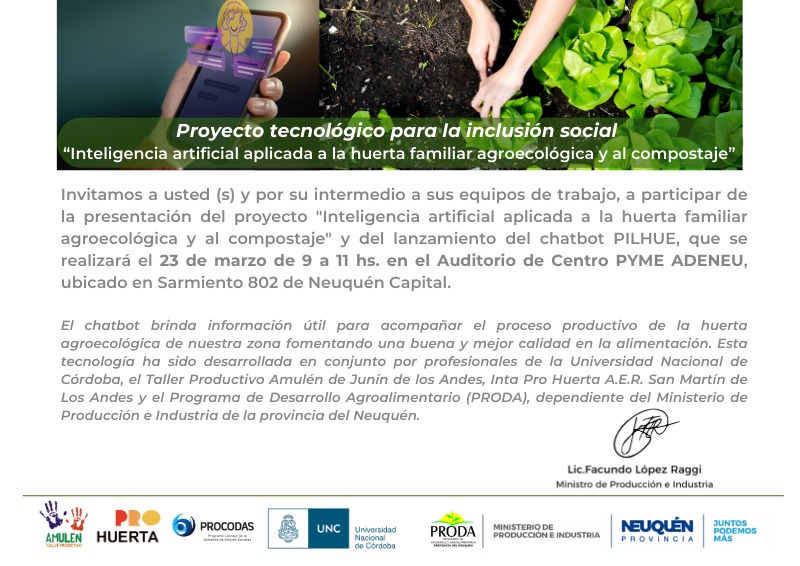 FLR_NQN's tweet photo. #PRODA
Presentación del proyecto:
Inteligencia artificial aplicada a la huerta familiar agroecológica y al compostaje

23 de marzo
9.00 a 11.00hs
Auditorio Centro PyME-ADENEU 
Sarmiento 802
@SPnqn @Adeneu @infotechneuquen https://t.co/7zvRVaEPHR