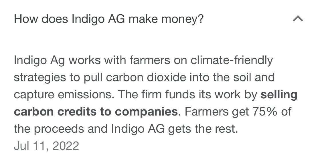 RossowElliot's tweet photo. @DennisStanley45 They certainly have a lot of investment, they dabble(d?) in biologicals and grain trading. They are buying from farmers &amp; selling corporates carbon credits. Curious if they have any evidence or if they use models and estimates. https://t.co/UjCWZK9A0F