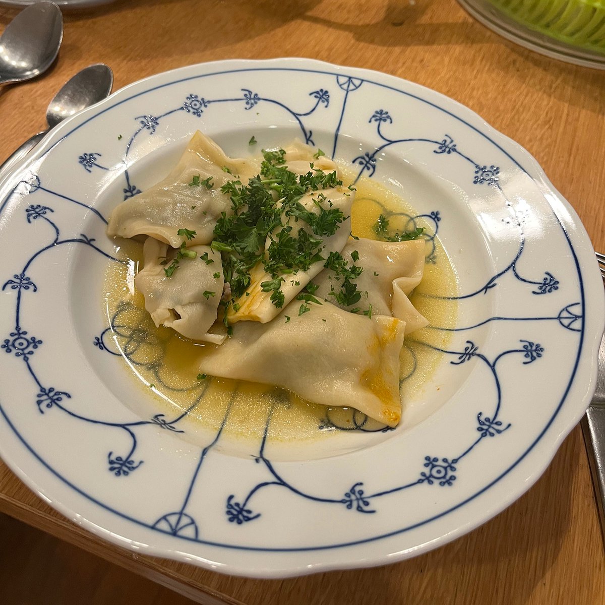 For those of you who would like to try making Maultaschen at home, here's a link to the recipe. Viel Spaß! bit.ly/3JgQyUF