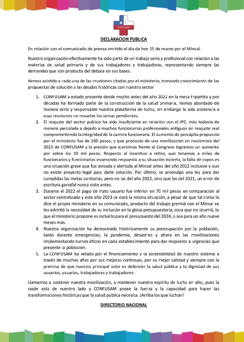 Ministra <a href="/ximenaguilera/">Ximena Aguilera</a> sus disculpas agravan la falta. No más dilaciones. Las y los trabajadores de la #AtencioPrimaria han esperado por meses respuestas reales y dignas. Ahora depende de usted la solución. Acá nuestro comunicado 👇👇👇