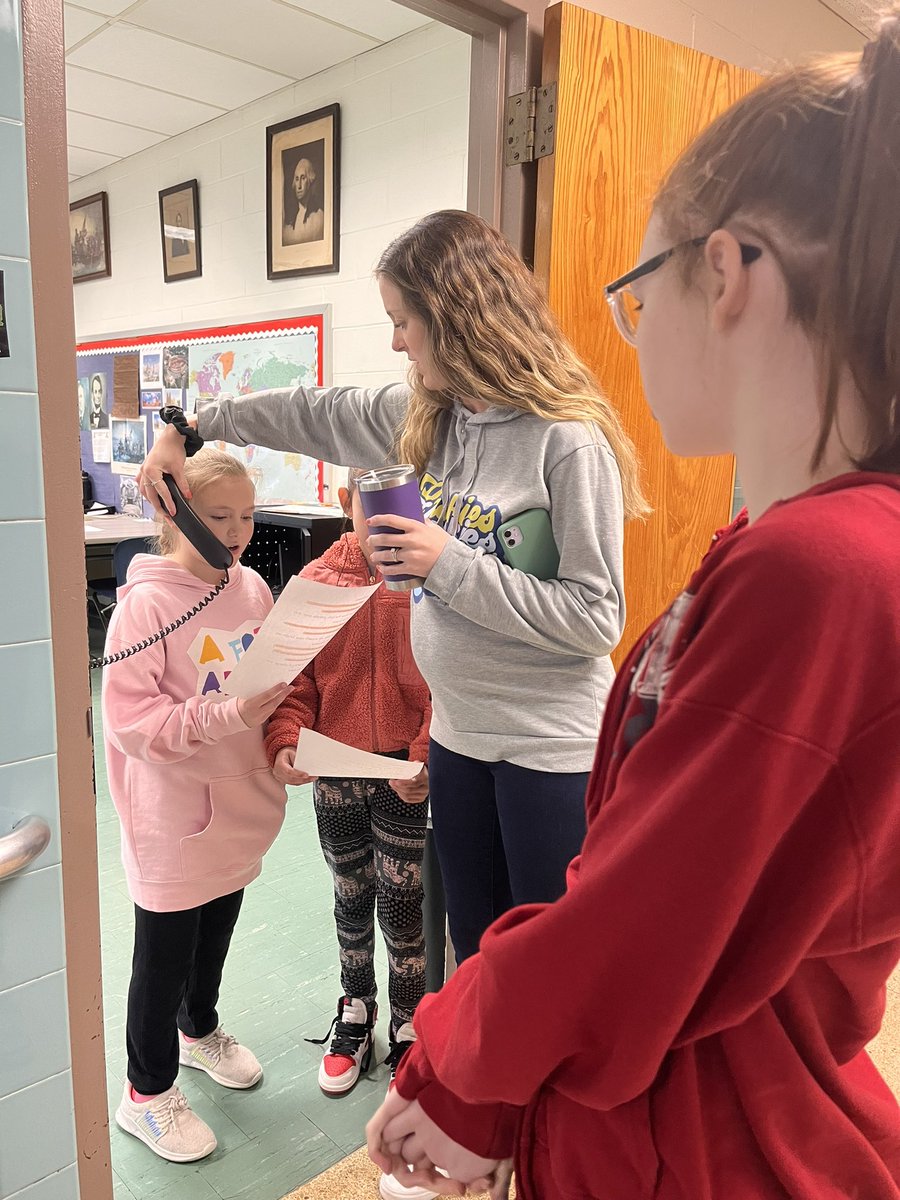 3rd grade helps out INTEL with morning announcements! Don’t forget to bring in your change to help save the bats! 🦇💕